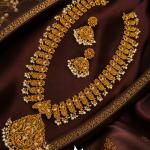 Antique Gold Temple Necklace Set with Earrings | CML JEWELLERS