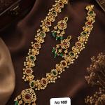 Antique Gold Ruby & Emerald Long Haram Set | CML JEWELLERS