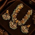 Antique Gold Peacock Chandbali Necklace Set | CML JEWELLERS