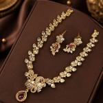 Uncut Polki Diamond Peacock Necklace Set | CML JEWELLERS
