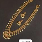 Antique Gold Temple Necklace Set with Earrings | CML JEWELLERS