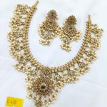 Antique Gold Temple Necklace Set with Earrings | CML JEWELLERS