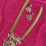 Antique Gold Temple Necklace Set with Earrings | CML JEWELLERS
