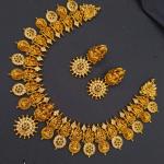 Antique Gold Temple Necklace Set with Earrings | CML JEWELLERS