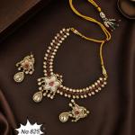 Antique Gold Temple Necklace Set with Earrings | CML JEWELLERS