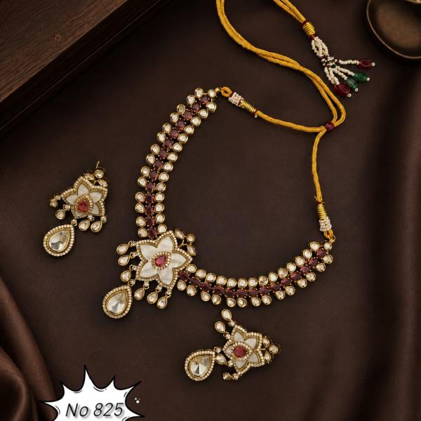 Antique Gold Temple Necklace Set with Earrings | CML JEWELLERS