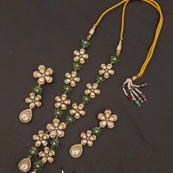 Antique Gold Temple Necklace Set with Earrings | CML JEWELLERS